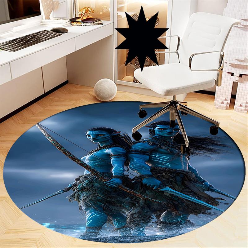 Avatar Printed Round Rug Carpet Chair Rug Area Rug Entryway Doormats,for Office Chair Living Room Bedroom Kitchen Room.