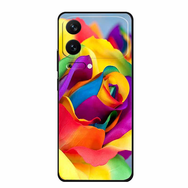 Чехол для телефона Xiaomi 17 Pro 2025, модные цветы, черный силикон TPU, мягкий чехол-бампер для Xiaomi Mi 17 Pro Max, задняя крышка, корпус
