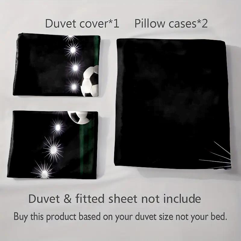 Soccer-themed spotlight. Bedding Duvet cover sets Duvet covers Pillowcases gifts (1 * Duvet Cover 2 * Pillowcases, without duvet insert)