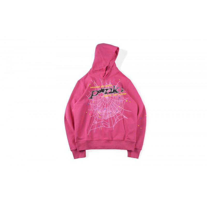 Mens Hooded Sweatshirt Set Spider Web Letter Print Streetwear Teens Youth Casual