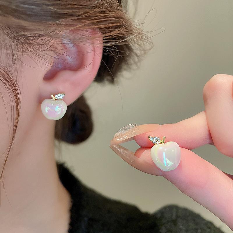 Креативные серьги Apple для женщин Простые серьги-гвоздики для поездок на работу Оптовая продажа ювелирных украшений с подвесками