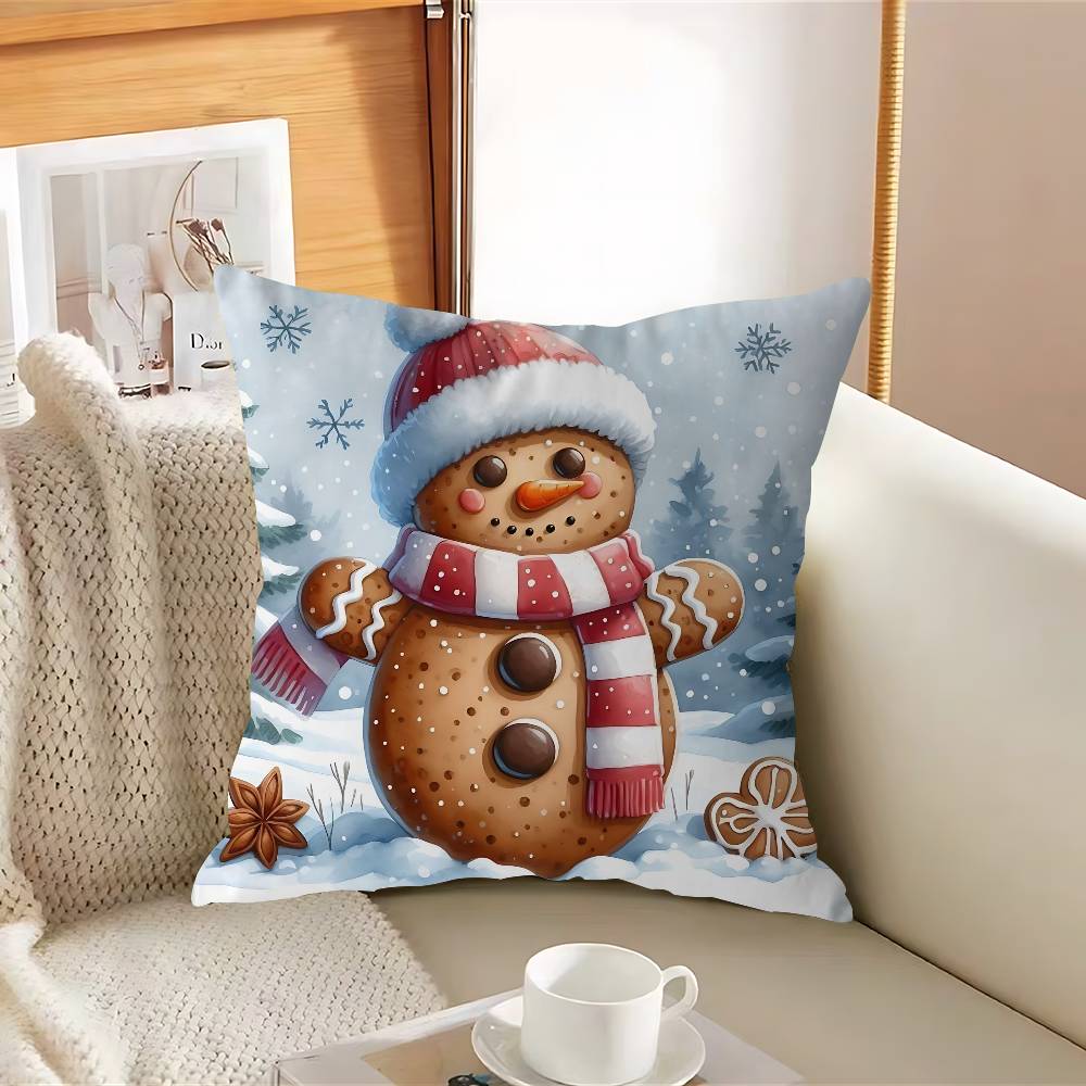 Christmas Snow-manS Cushion Cover Pillowcase Upholstery Sofa Throw Pillow Home Decor Pillowcas