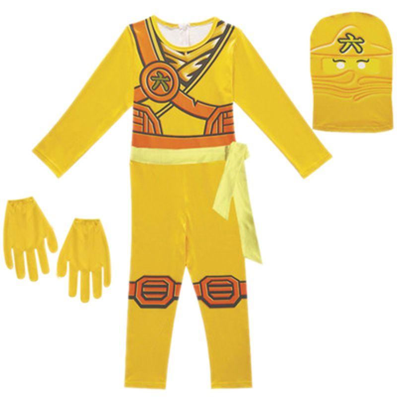 Крутой детский косплей-набор одежды в стиле Ниндзяго с перчаткой, шляпой и комбинезоном