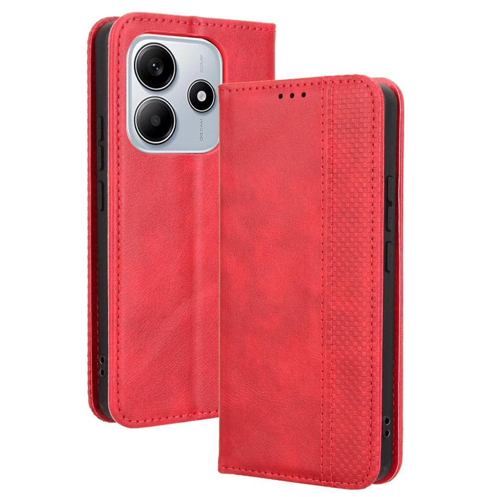 Кожаный чехол-кошелек с подставкой для Xiaomi Redmi Note 14 5G, ретро-текстура, чехол для телефона