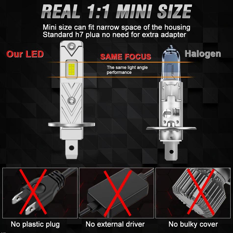H7 H1 LED Bulb Car Headlight 800000LM 600W CANBUS Mini Wireless Lamp Auto Spotlights Fog Lights 6000K White12V 24V Plug&Play