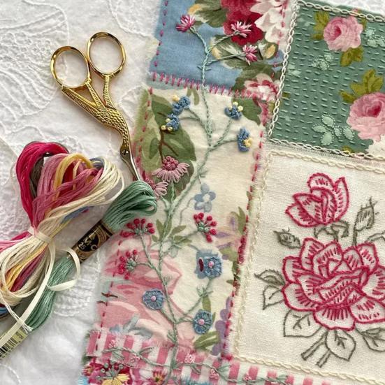 Набор для вышивки цветов Forget Me Not Slow Stitch Набор для вышивки цветочными штампованными стежками Набор для самостоятельной вышивки лоскутного одеяла для начинающих Подарок любителю рукоделия