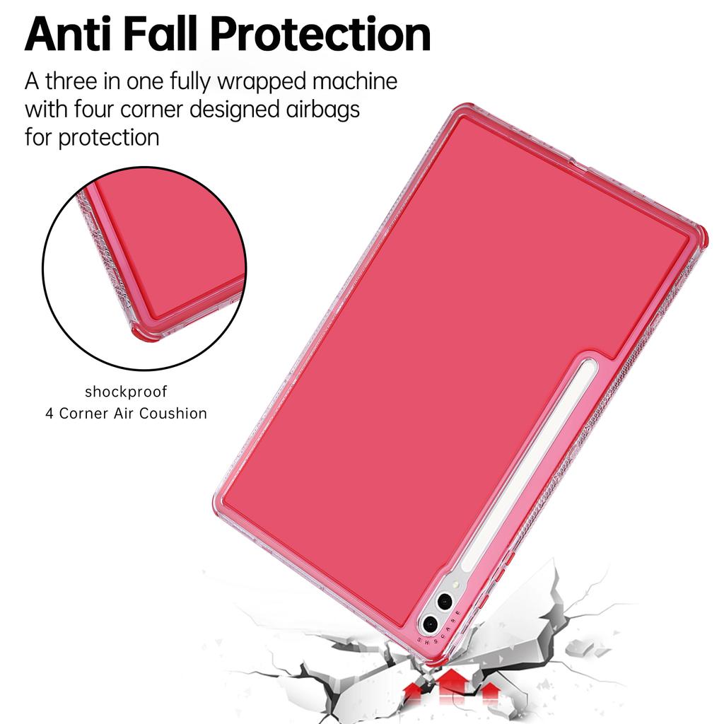 For Samsung Galaxy Tab S9 Ultra/S8 Ultra Clear Case 3 In 1 PC+TPU Shockproof Tablet Cover