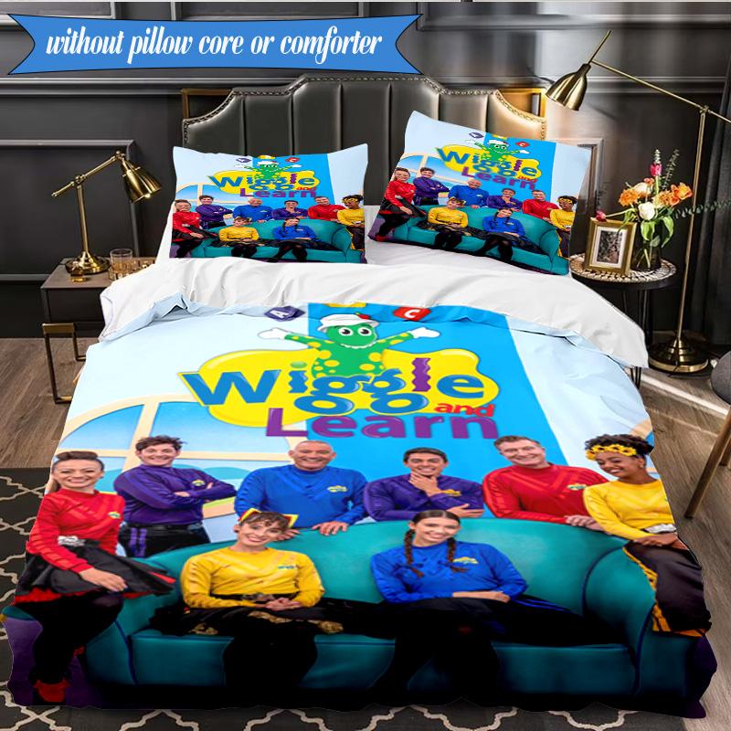 Wiggle And Learn Show 3pcs K-pop music group Bedding set,Ideal for Bedroom, Dormitory,Including Duvet Cover And 2pcs Pillowcases,Fan gifts