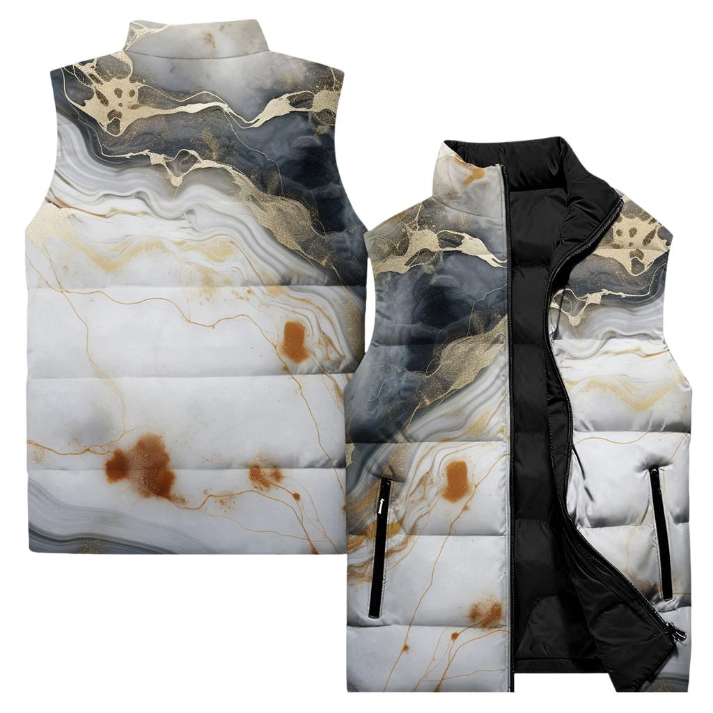 Ladies' Casual And Fashionable Sleeveless Vest Floral Pattern Printed Cotton Jacket