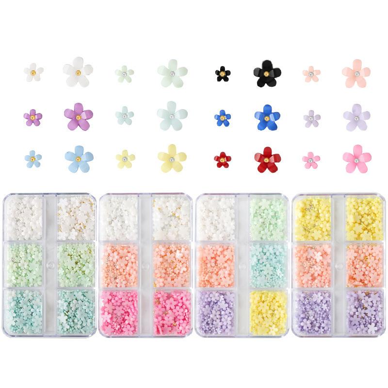 Nail Mini Flower Pearl Steel Balls Decoration Mixed Multicolour Various Size Resin Nail Charm Nail Art Enthusiasts High Quality