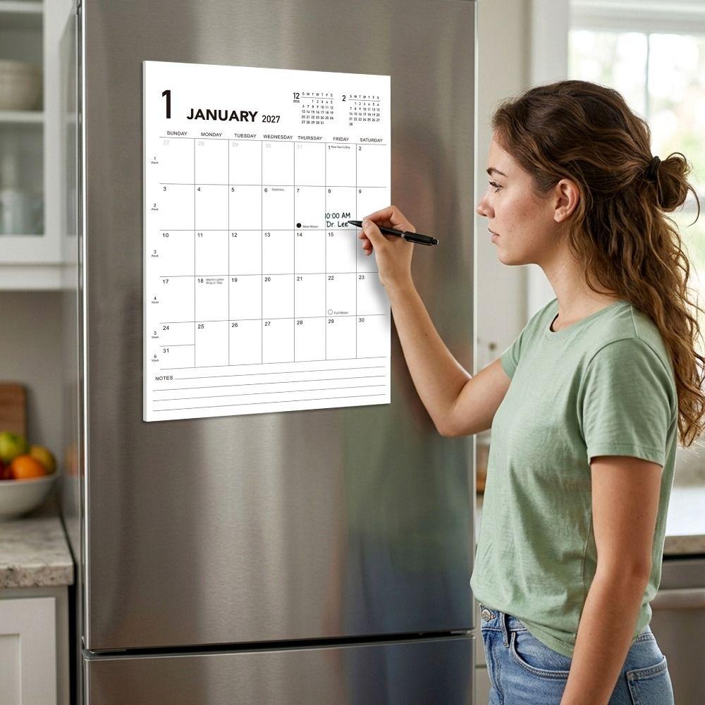 18-Month Magnetic Fridge Calendar July.2027- Jun. 2028 Kitchen Wall Calendar Office