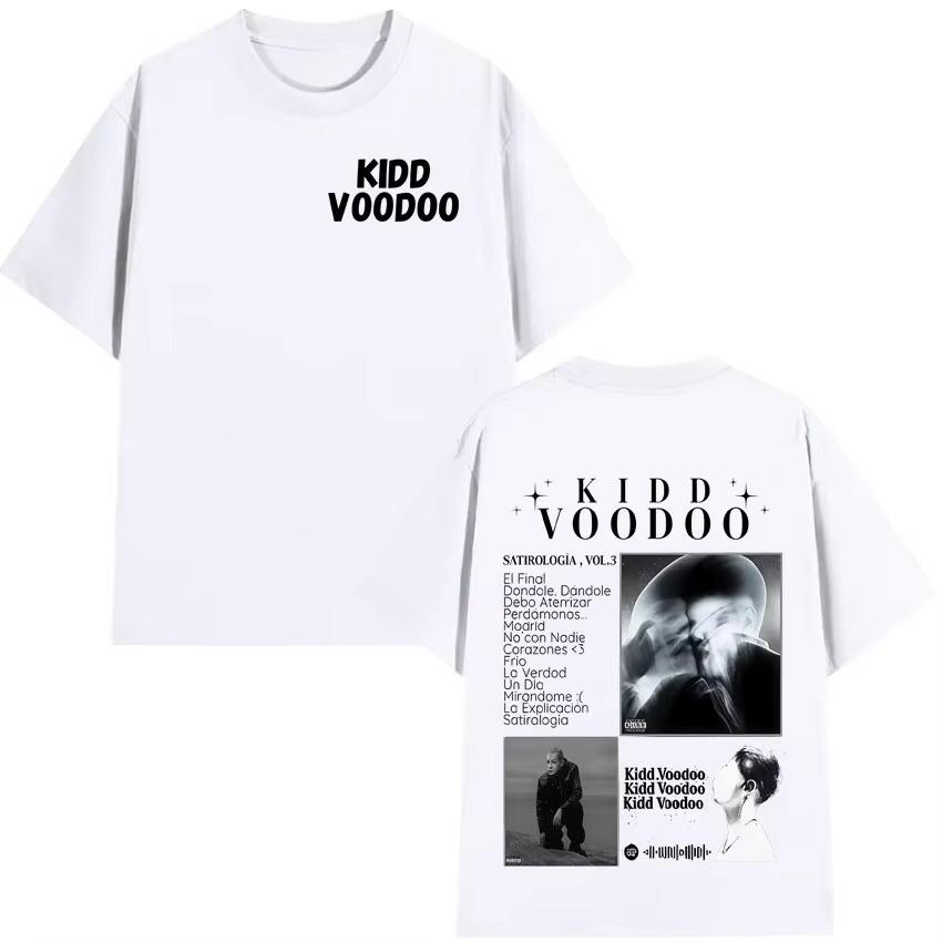 Rapper Kidd Voodoo Satiro Tour Harajuku2026 Spring summer Double Sided Print Tshirt Mens Women Short Sleeve pure Cotton Tops