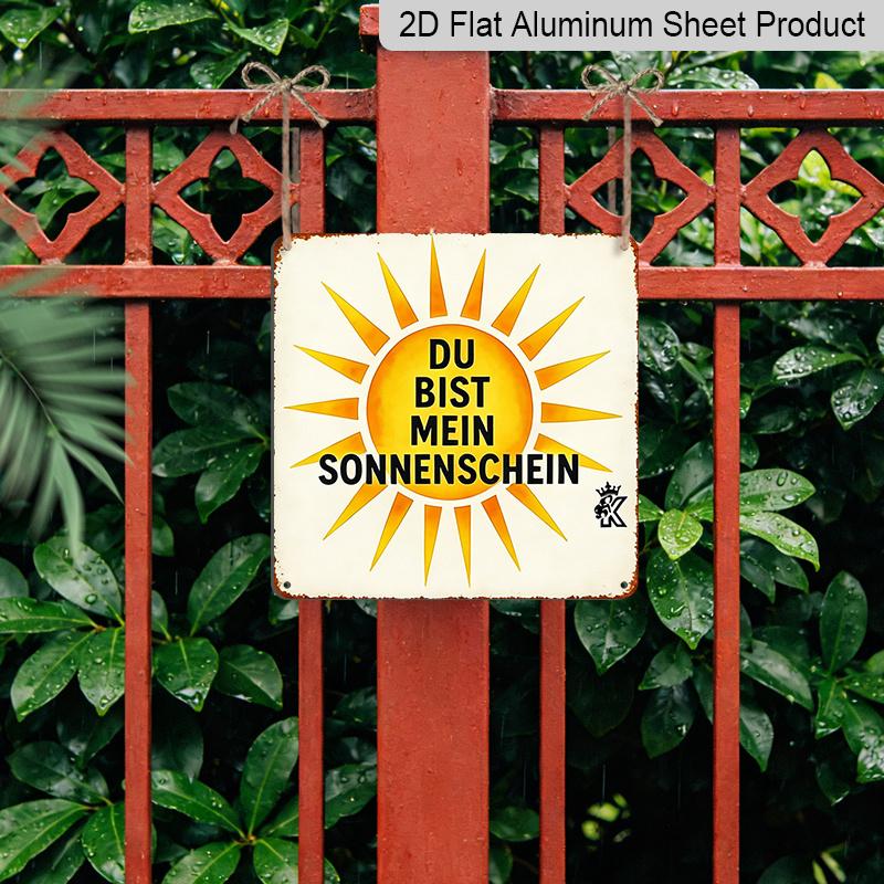 2D Flat - 1pc, Vintage Sunny Positive Aluminum Metal Decorative Plaque, Featuring A Sunny Positive Quote Theme, Suitable for Bedroom, Café, and Home