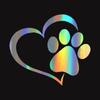 Love Heart Dog Paw Footprint Highly Reflective Sticker for Car Window Bumper Night Driving Warning Sign Reflector Animal Decal