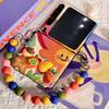Oil Painting Style Cute Sun Smiley Face Phone Case Pura X Foldable Smartphone Hard Shell Protective Cover With Strap