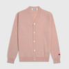 Kawakubo Heart Embroidery Wool Cardigan with Bowling Sleeves