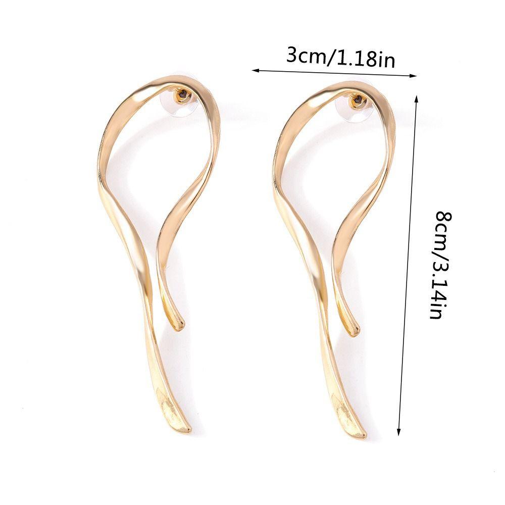 Alloy Dangle Earrings Gold Silver Color Metal Earrings Charm Asymmetric Line Earrings For Women