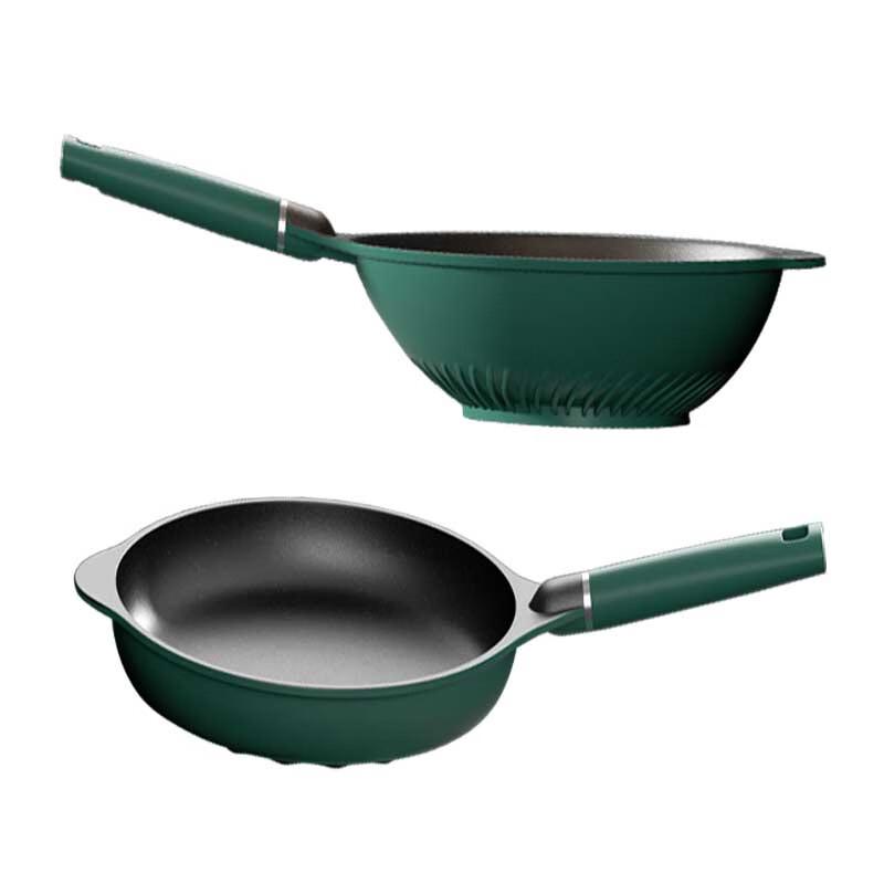 DStt Kingfisher Wok & Frying Pan 2-Piece Set