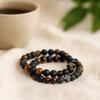 Couple Bracelets 2 Pack Tiger Eye Black Stone