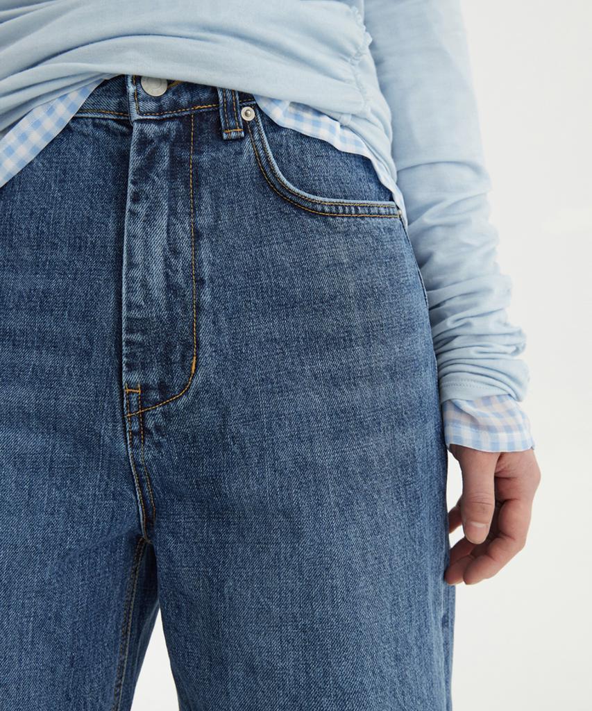 YOUTH Wide Denim Pants (W) - Medium Blue