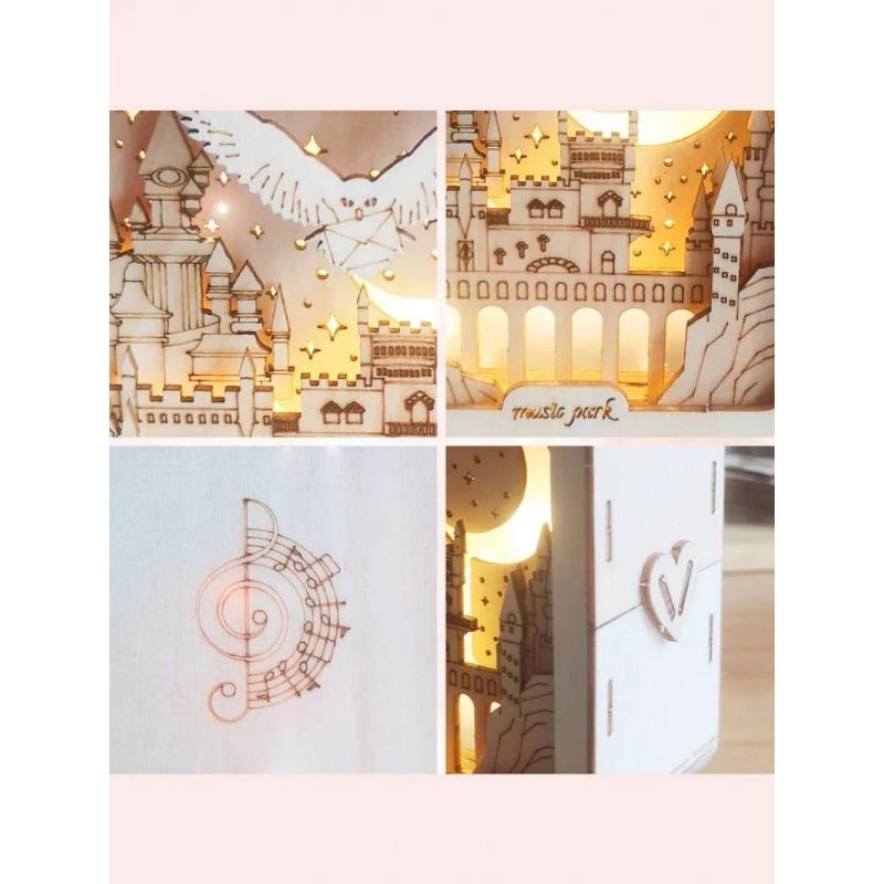 3D Деревянный пазл Ночной светильник, Деревянные пазлы для взрослых, Прикроватная лампа, DIY 3D Деревянные пазлы Светодиодная лампа, Креативные подарки для семьи и друзей