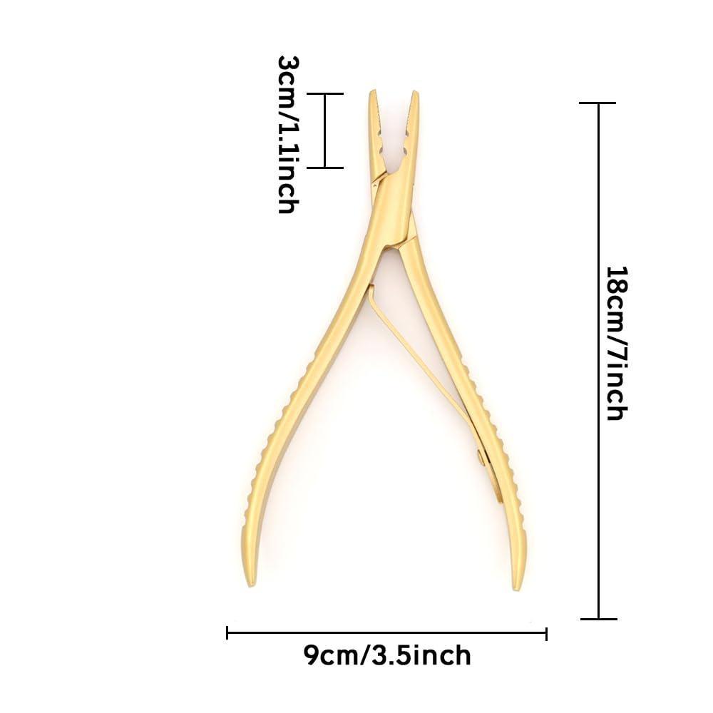 Инструмент для наращивания волос Щипцы для волос из нержавеющей стали с 2 отверстиями Инструмент для удаления бусин Инструмент для открывания уточных наращиваний волос Укладка волос Аксессуары для салонов красоты