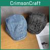 Denim Letter Retro Beret Hat With Wide Brim For Women Streetwear Everyday Use