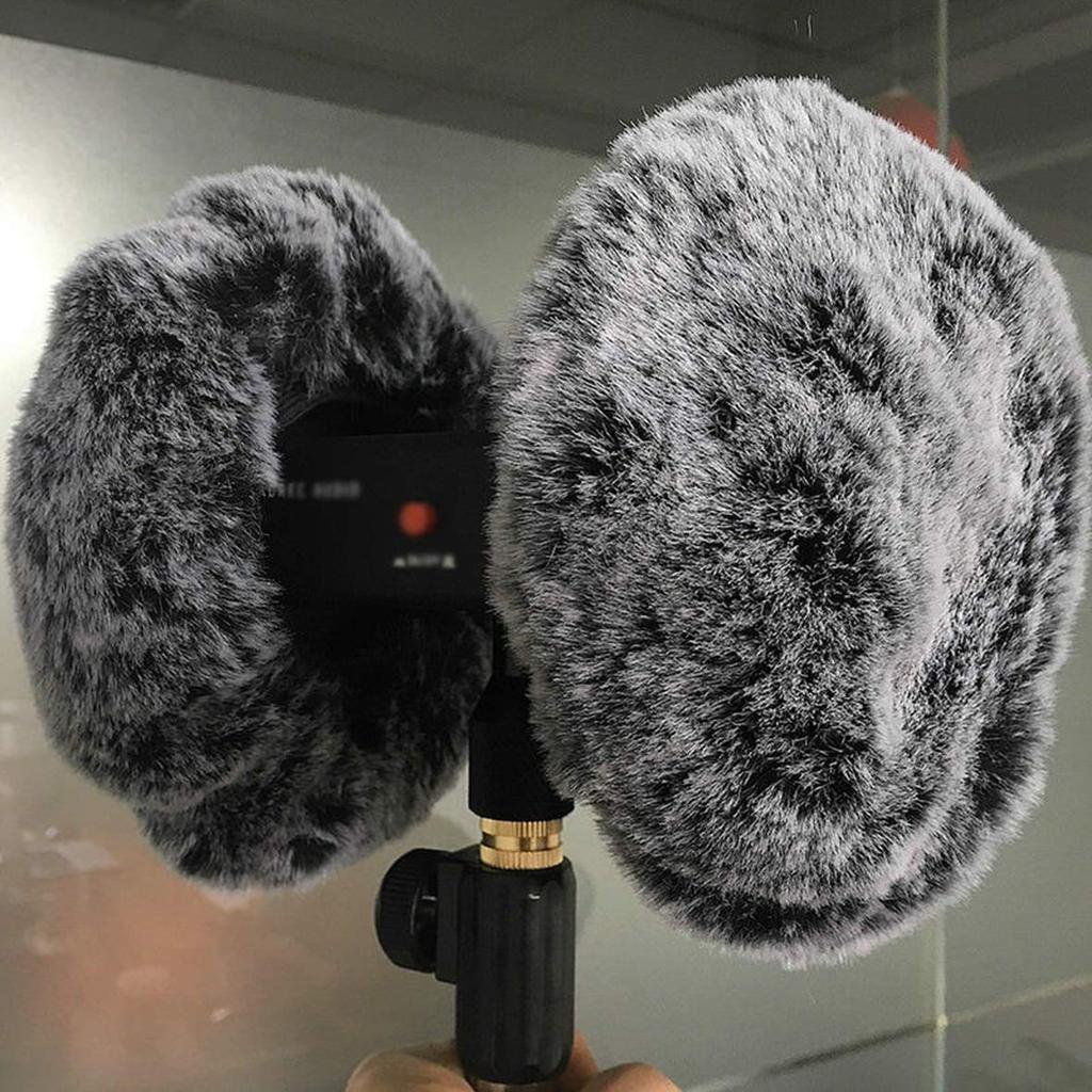 QHRICE Ветрозащитная насадка на микрофон из искусственного меха для 3DIO HeadRec Recorder Бинаурального микрофона Уличная ветрозащита из искусственного меха
