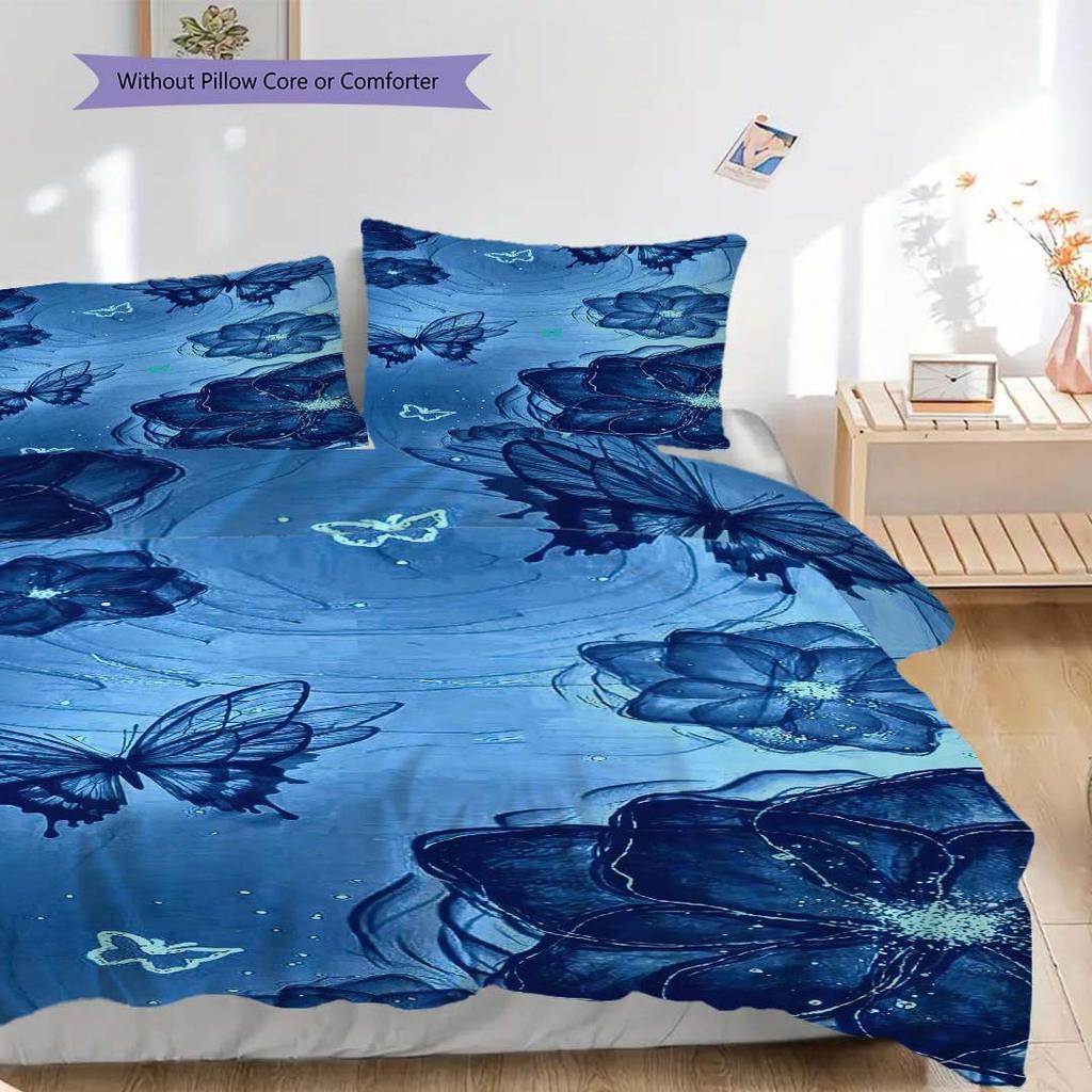 1PC Butterflies, flowers Bedding Quilt Set Quilt Cover Pillowcase Home Decoration Birthday Gift (1 * duvet cover + 15 * pillowcase, without core)
