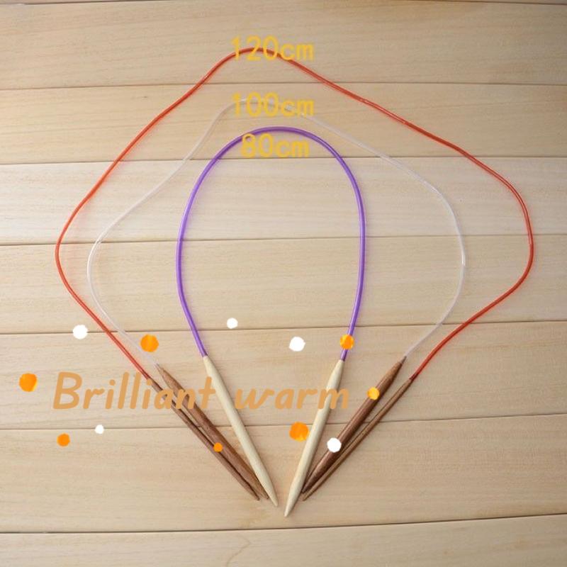 18 шт./набор Круглые бамбуковые спицы для вязания Набор 2-10 мм Деревянные спицы для вязания с цветной пластиковой трубкой Рукоделие