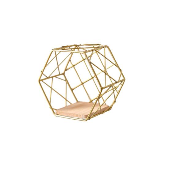 Wall Shelf Large-Capacity Storage Rack with Hexagonal Shape Art Display Stand Wall Mounted Shelf for Living