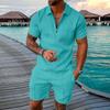 Men's Short Sets Outfits 2 Piece Summer Tracksuit Short Sleeve  Shirt And Shorts Set Casual Sport Suit