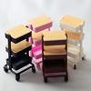 Decorative Ornament Micro Scene Model Funny 1/6 Three Layers Moveable High Fidelity Storage Cart Doll House Kitchen
