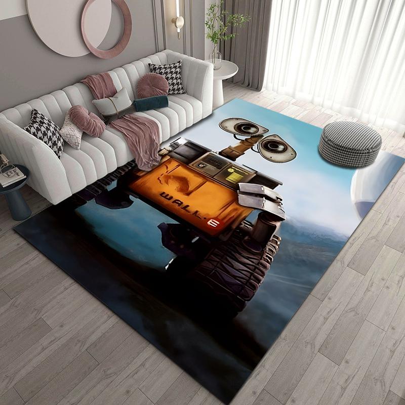 Cartoon Disney Walle Robot Print Carpet for Living Room Bedroom Kid's Room Home Decor Pink Room Decor Area Rug Non-slip Mat