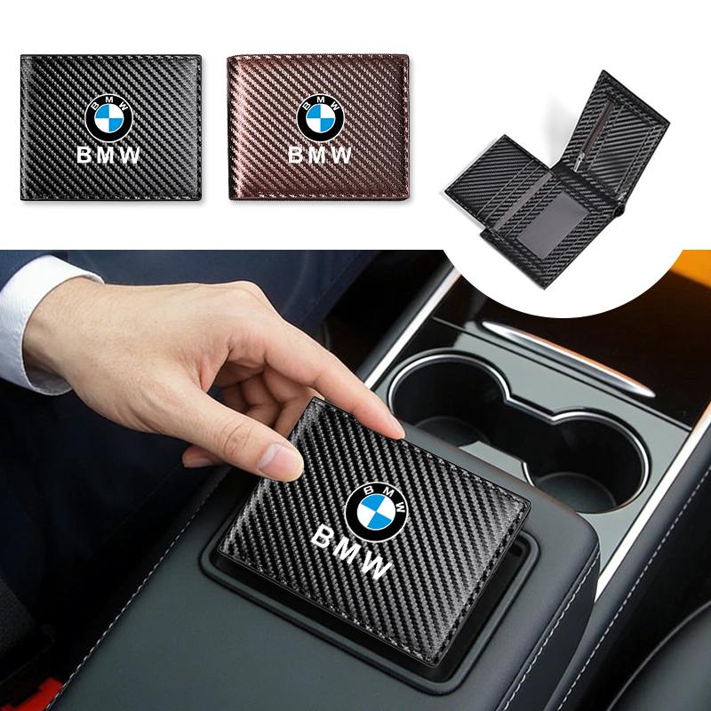 Carbon Fiber Leather Men Wallets Thin Short ID Credit Card For BMW M E46 E36 E34 F10 E90 F30 E60 F30 E53 E30 E92 E87 Sticker jbhk21