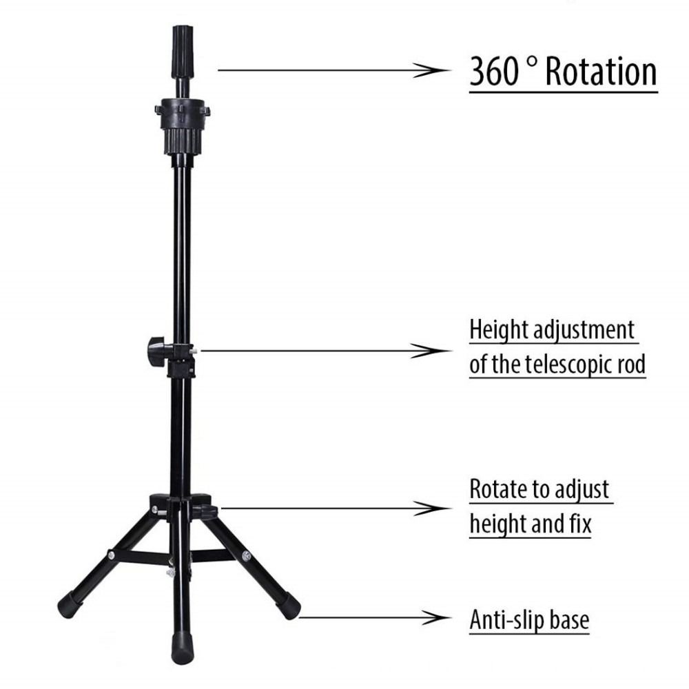 Head Holder Mannequin Wig Stand Tripod Bracket Clamp Holder Model Hairdressing Head Tripod