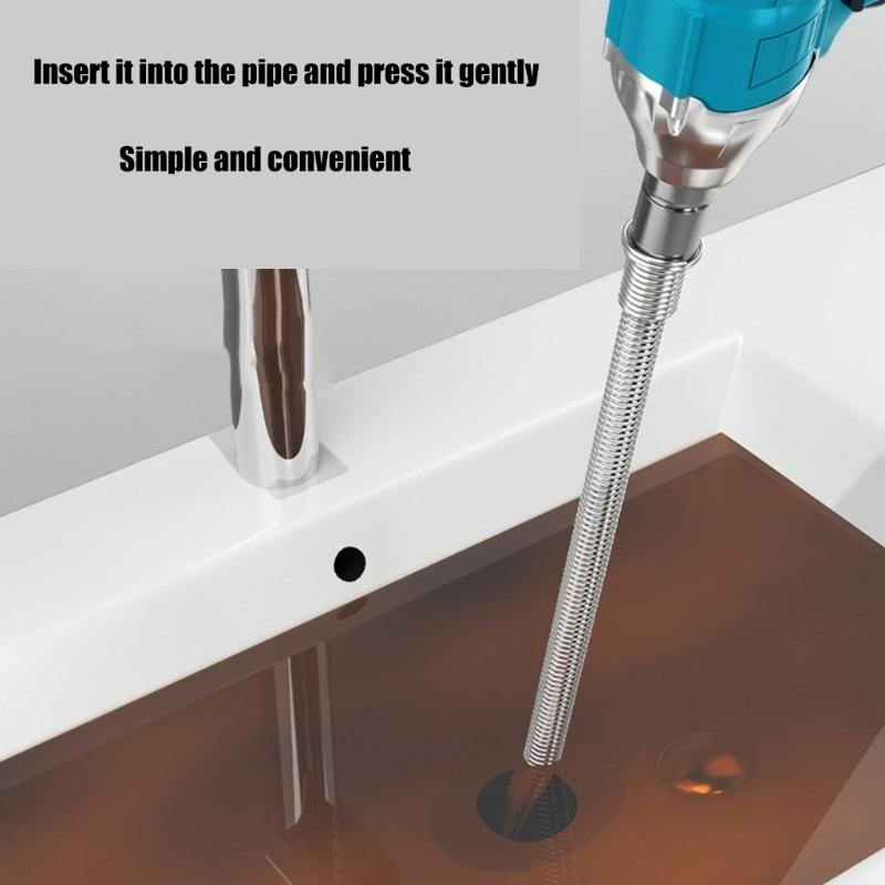 Профессиональный пружинный инструмент для прочистки засоров с конструкцией из стальной спирали 10 мм, подходит для обслуживания труб туалета и раковины