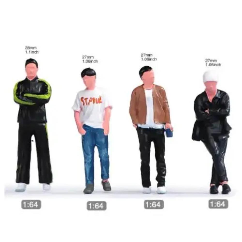Раскрашенные миниатюры Масштаб 1/64 Красота Красивый Мальчик Полицейский Девушки Мужчина Женщина Сцена Фигурка Модель Для Автомобиля Транспортные Средства Украсить