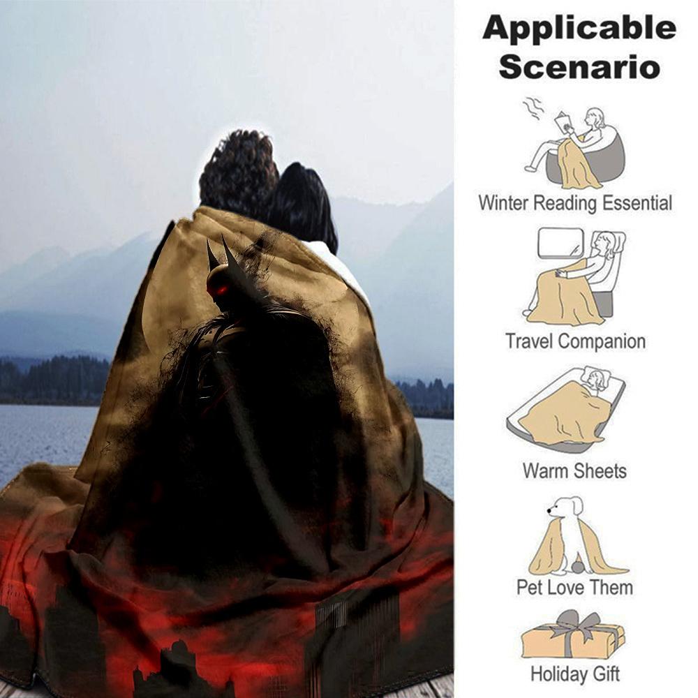 1pc Batman Moonlight Flannel Blanket Soft Warm Throw for Home, Office, Travel, All-Season Cozy Bedding GiftL1122
