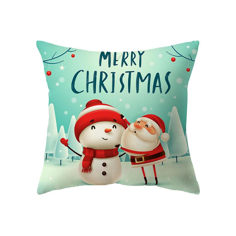 С Рождеством Санта-Клаус с принтом наволочка для дома, гостиной, украшения дивана, квадратная полиэстеровая подушка, наволочка