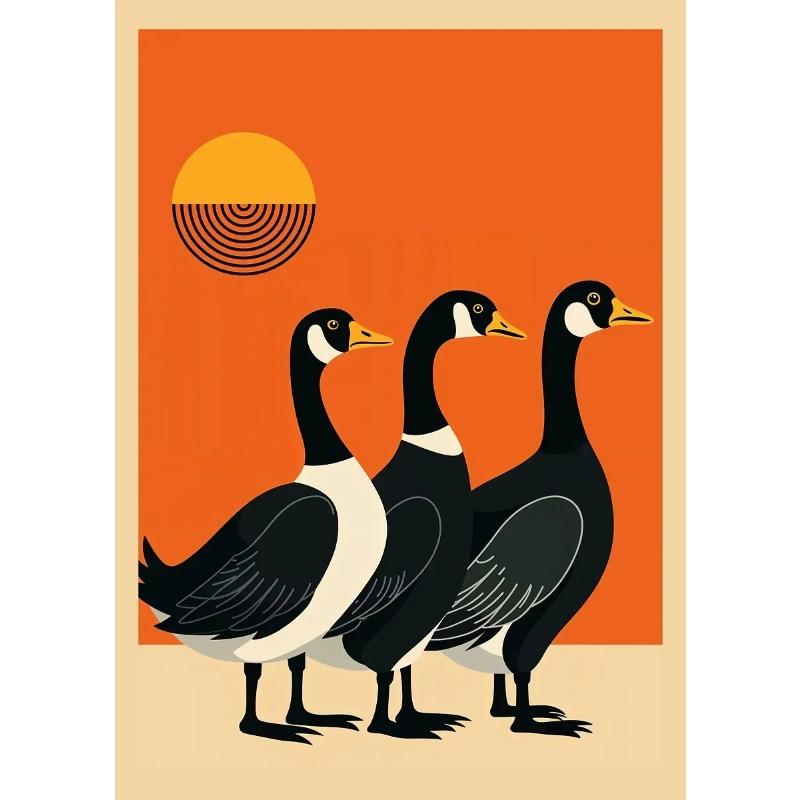 Cute Goose Wall Poster Canvas Printing Fashionable Aesthetics Natural Canvas Decoration Gifts Popular Room Home Villa Decoration
