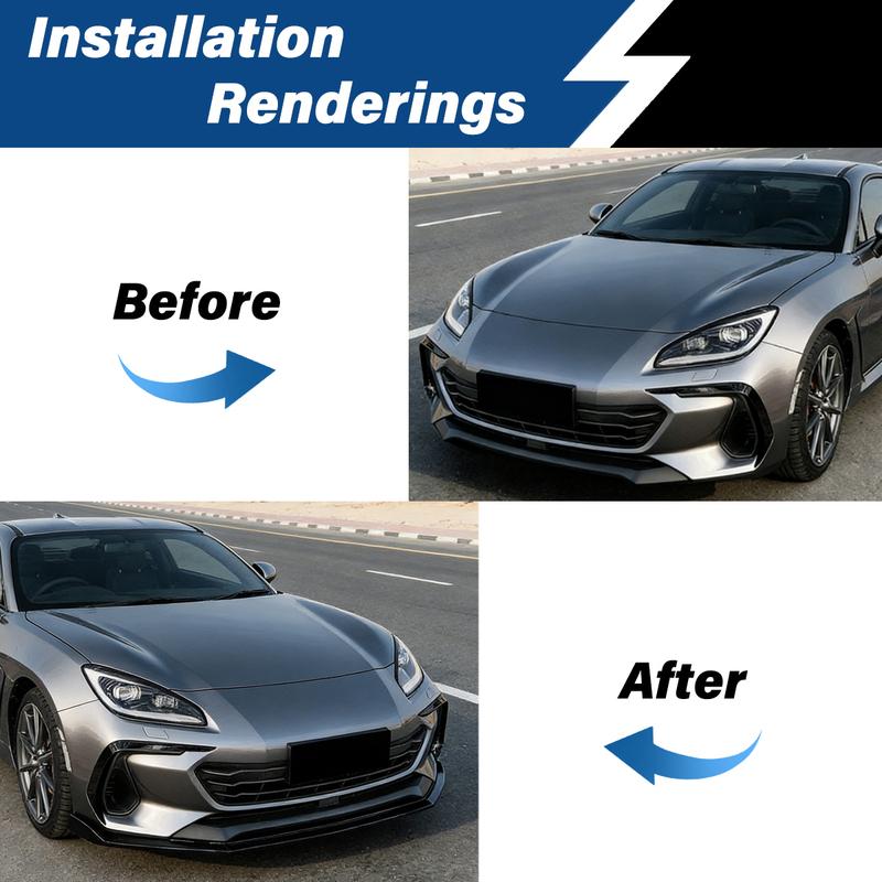 For Subaru BRZ Coupe 2-Door 2022 2023 2024 Automobile Front Bumper Lip Sports Style Spoiler ABS Splitter Body Modification Kit