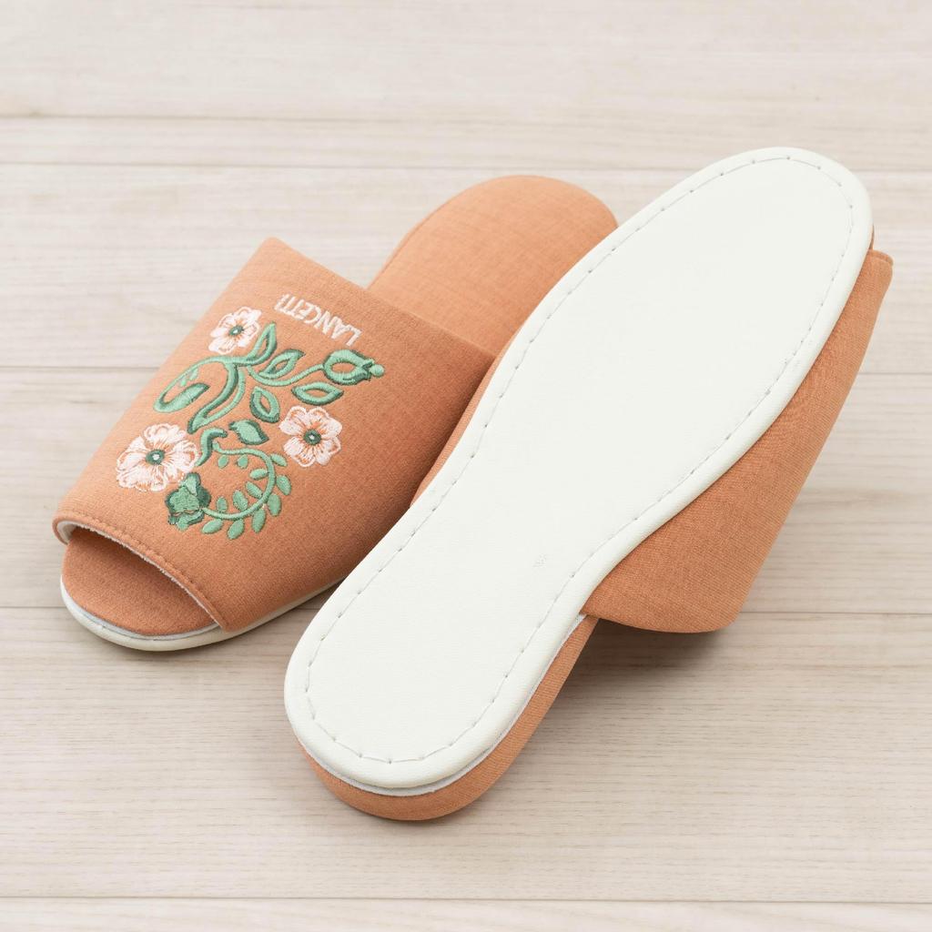 LANCETTI Senko Liguria Size 47171 Slippers, 23.5-25cm, Orange,