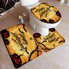 Cartoon Halloween Bath Mat Set Cute Black Cat Elf Ghost Rustic Autumn Pumpkin Home Carpet Bathroom Decor Floor Rugs Toilet Cover