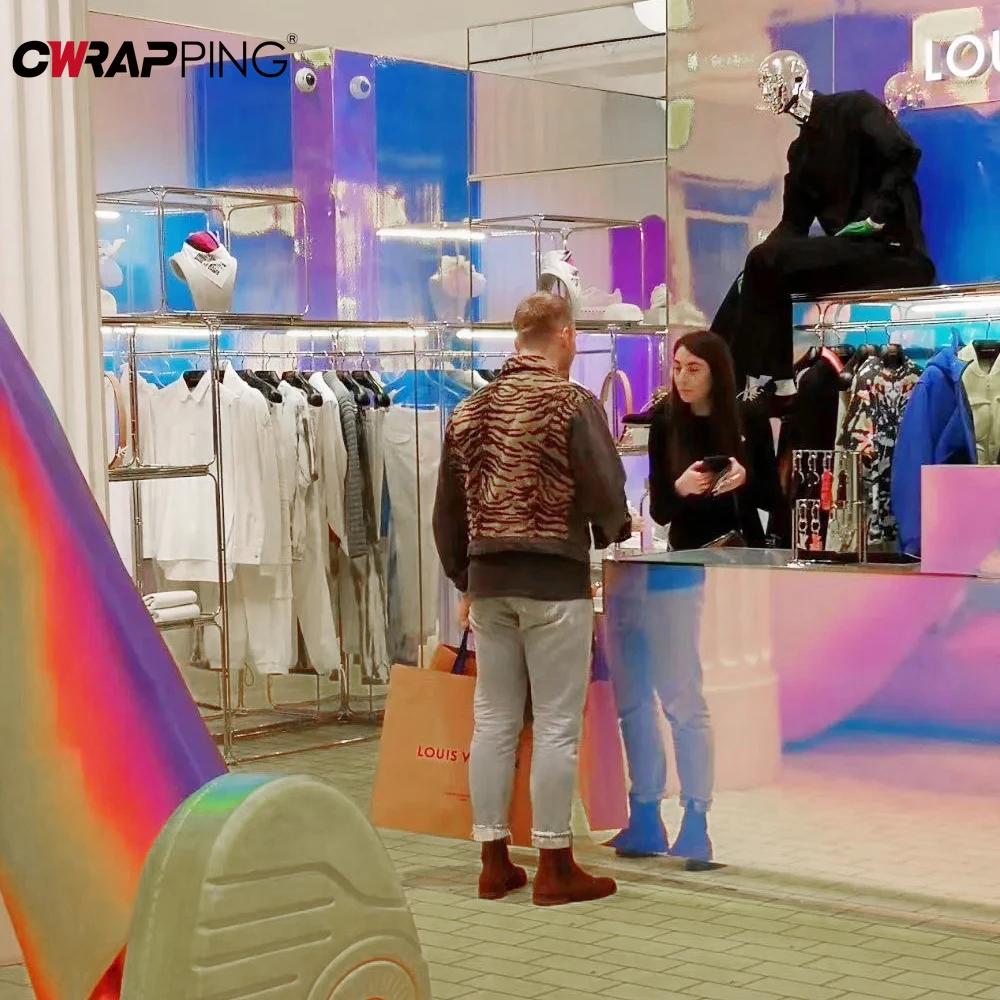 Автомобильные голографические цветные наклейки на окна Водонепроницаемая самоклеящаяся декоративная виниловая пленка Персонализированные аксессуары для изменения цвета