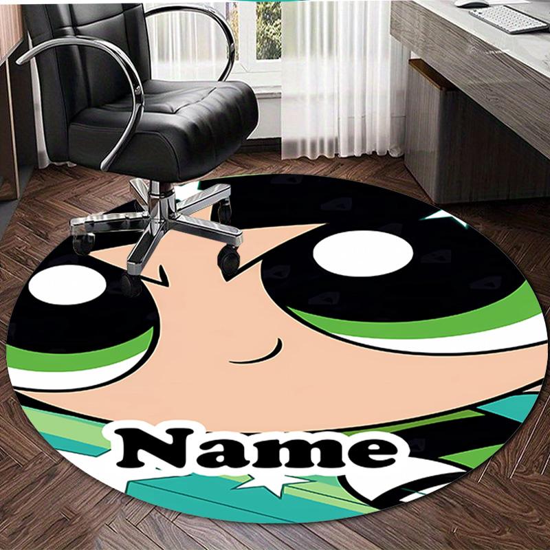 Customizable The Powerpuff Girls11 Round Non-Slip Carpet - Ideal for Garden, Picnic, Office, Perfect for Decoration, Suitable For All Seasons