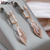 Kinel Geometric Natural Zircon Rose Gold Color Drop Earrings