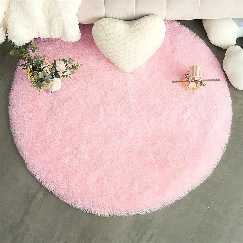 Plush Carpets Fluffy Ultra Soft Indoor Modern Area Rugs Living Room Play Mats Fluffy Round Rugs For Girls Bedroom