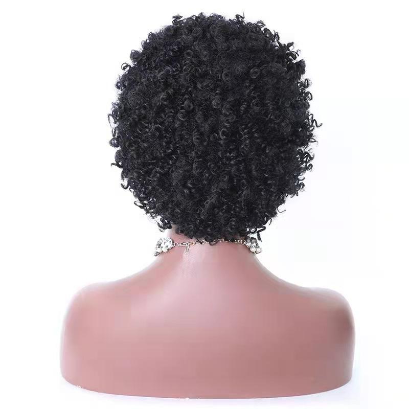 European and American wigs, fashionable small curly short hair headgear, explosive head curly hair hot-selling in Africa, high temperature silk