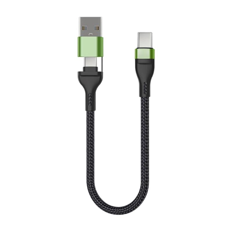 Data Cable USB+USB C to Type C Fast Charging Cord Short Cable 60W Type C For Mobile Phone Portable Laptop Accessories